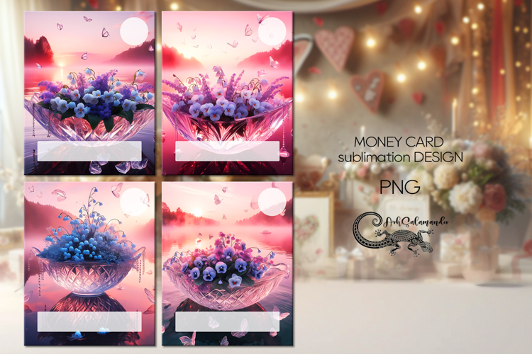 Fantasy sunset | fairy Money Card Flowers Sublimation