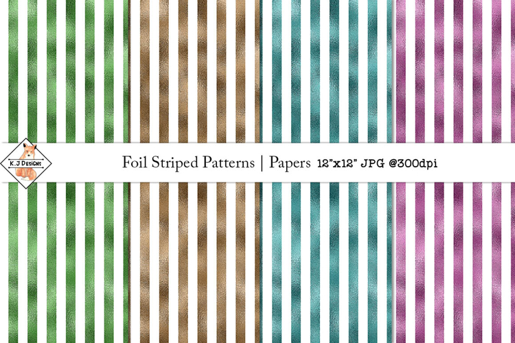 Foil Striped Patterns| Digital Papers