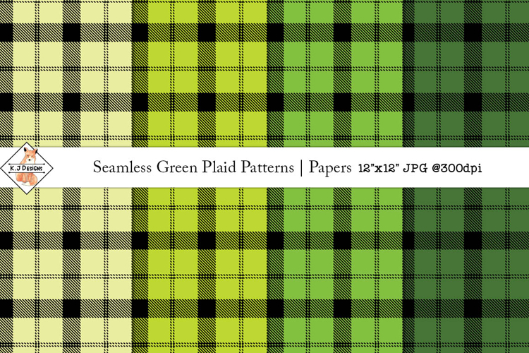 Seamless Green Plaid Patterns | Digital Papers