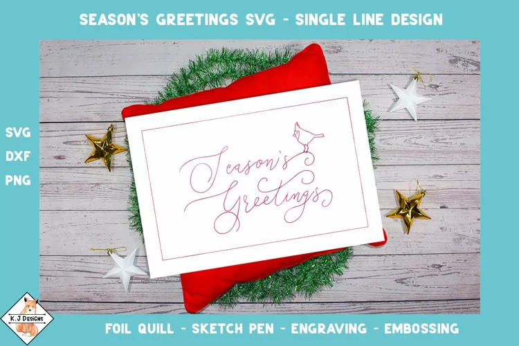 Season's Greetings SVG Foil Quill | Single Line Designs