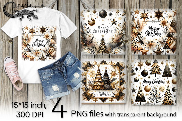 Christmas tree | 4 modern PNG Sublimation designs