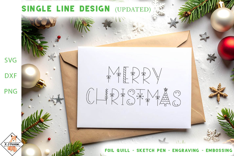 Merry Christmas SVG Single line Design | Foil Quill