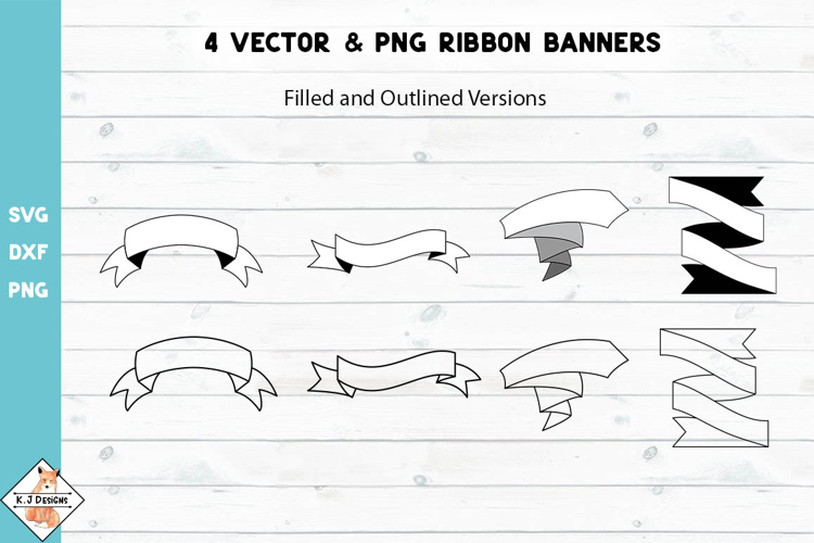 Ribbon Banners SVG DXF PNG