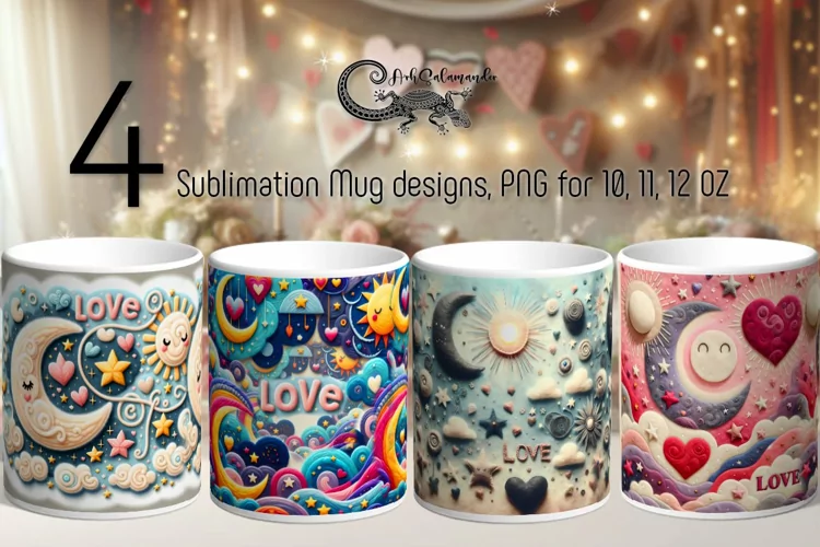 Nursery Valentine | 4 love sublimation Mug designs PLUS
