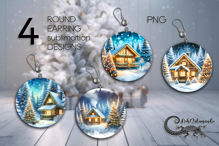 Christmas moods | Round earring Sublimation PL