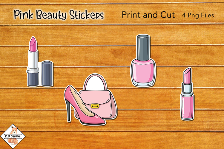 Pink Makeup Beauty Stickers | Print and Cut