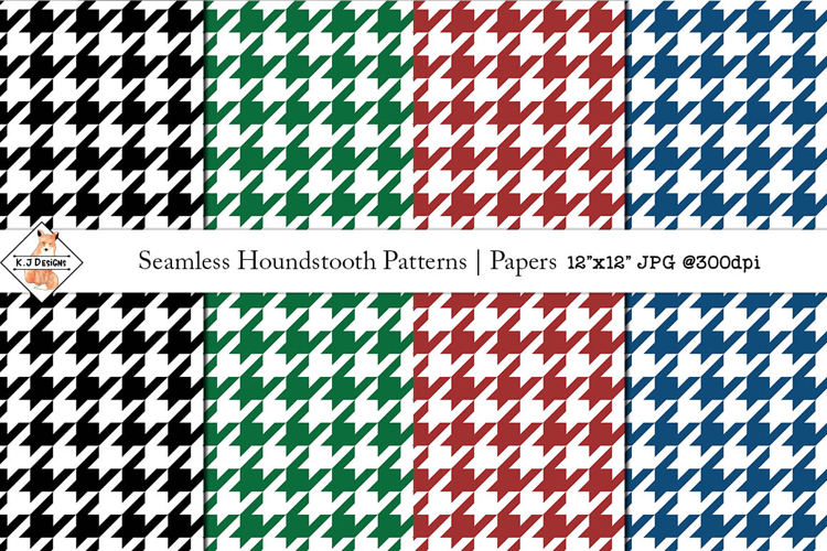 Seamless Houndstooth Patterns | Digital papers