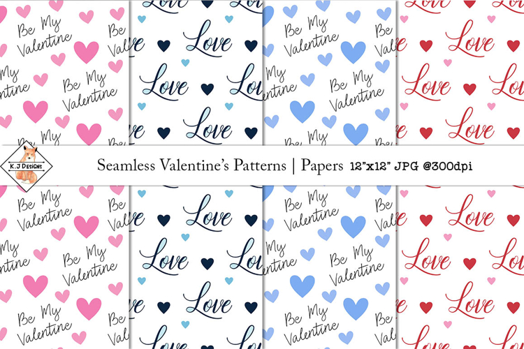 Seamless Valentines Heart Patterns | Papers