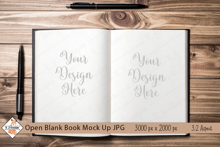 Open Blank Book Mock Up Photo JPG | Background