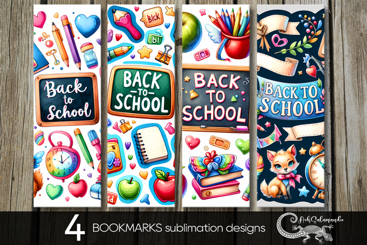 Back to school | 4 fall bookmarks sublimation designs P