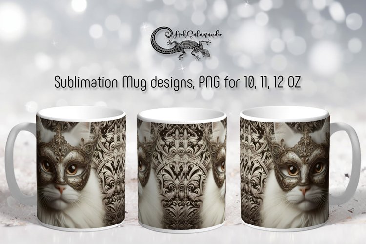 Mystic cats | Animals Mug Sublimation design PLUS example image 1
