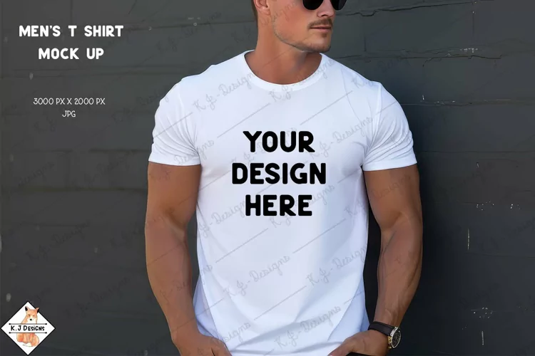Men's T Shirt Mock Up | Your Design Here