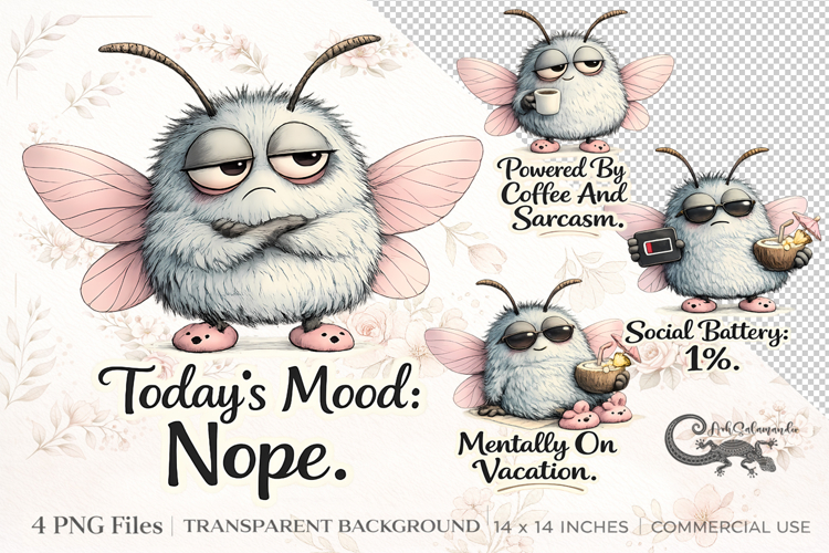 Sarcastic Fly Clipart Bundle | 4 PNG sublimation designs