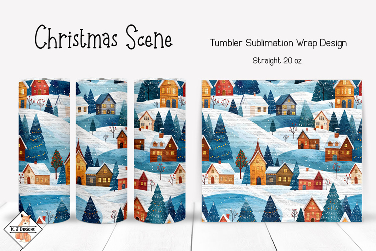 Christmas Scene Tumbler Sublimation Wrap