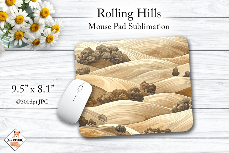 Rolling Hills mouse pad sublimation design