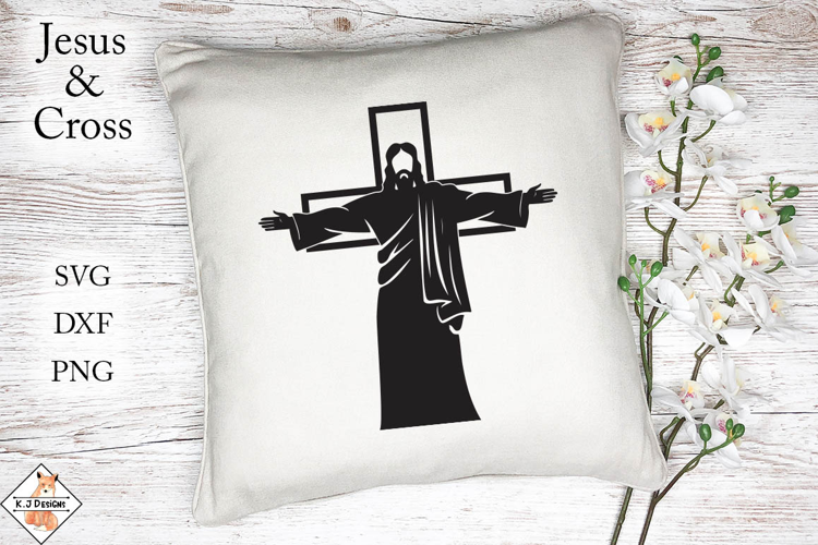Jesus & Cross silhouette SVG