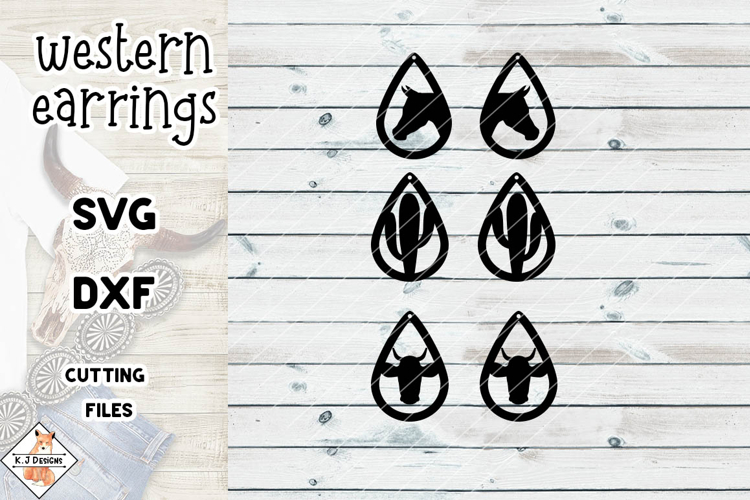 Western Earrings SVG