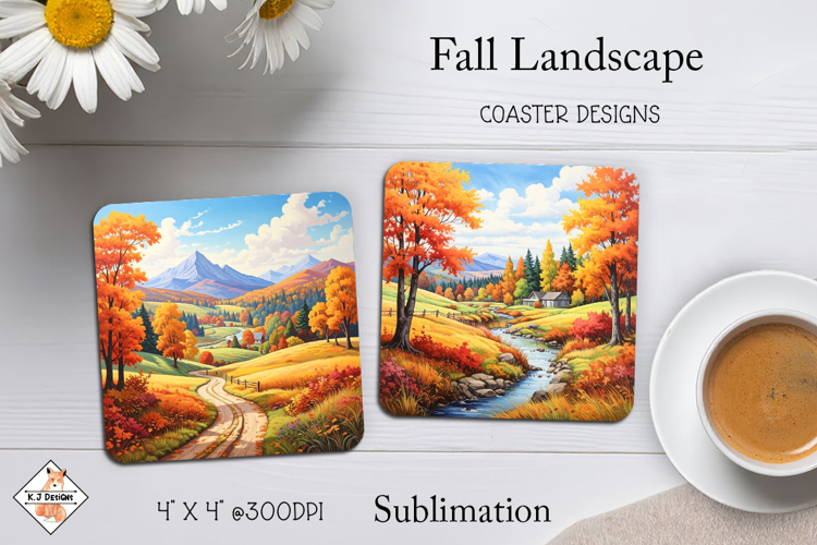 Fall Landscape Coaster Designs Sublimation