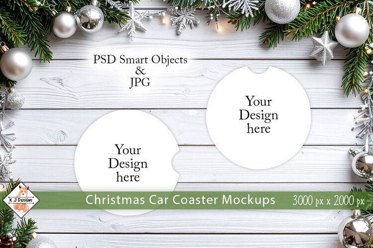 Christmas Car Coaster Mockup example image 1