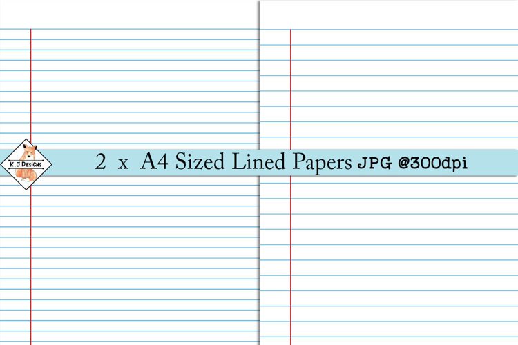 A4 Digital lined Paper Backgrounds example image 1
