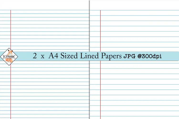 A4 Digital lined Paper Backgrounds