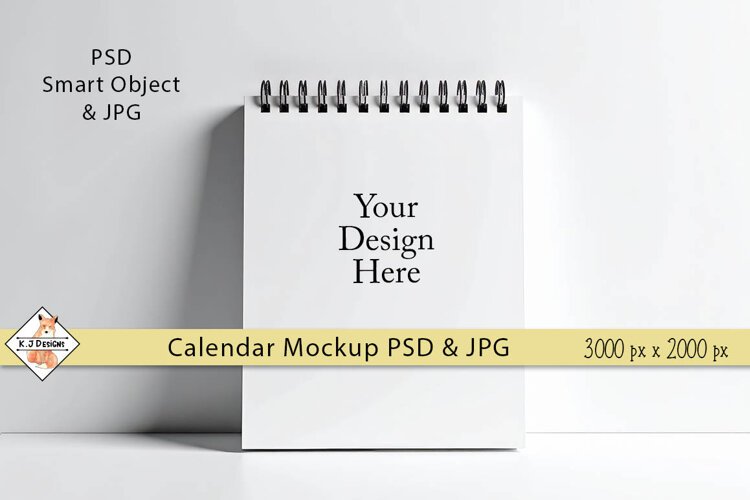 Mockup Spiral Calendar | PSD Smart Object example image 1