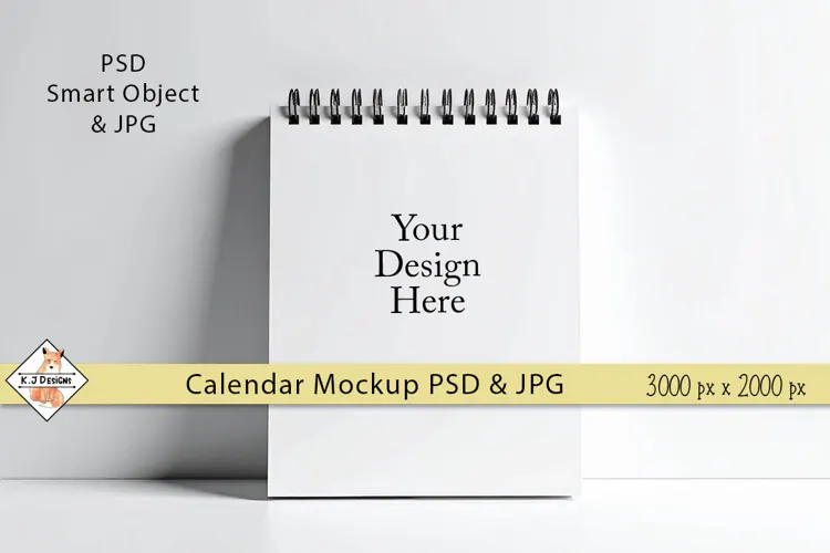 Mockup Spiral Calendar | PSD Smart Object