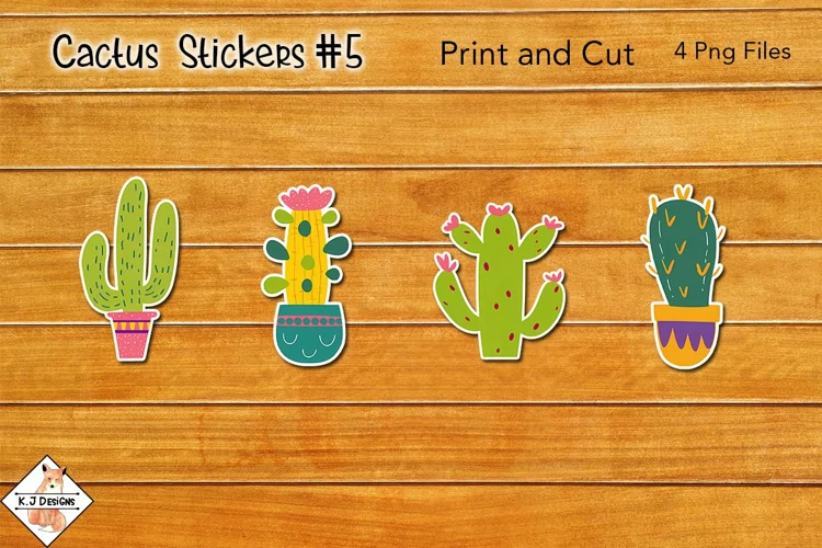 Cactus Stickers #5 | Print and Cut