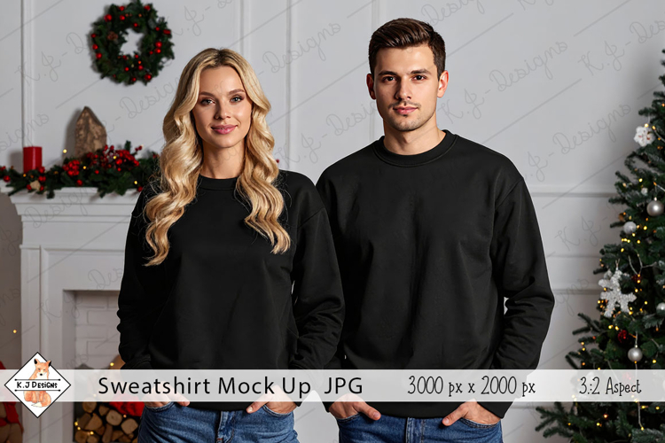 Christmas Man & Ladies Sweatshirt mock up jpg
