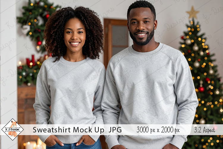 Christmas Man & Ladies Sweatshirt mock up jpg