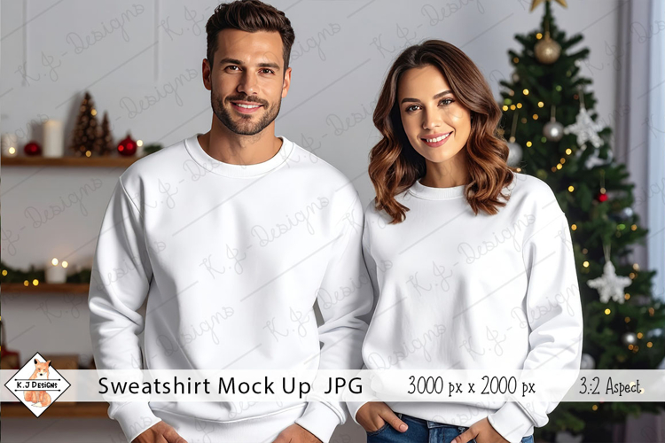 Christmas Man & Ladies Sweatshirt mock up jpg