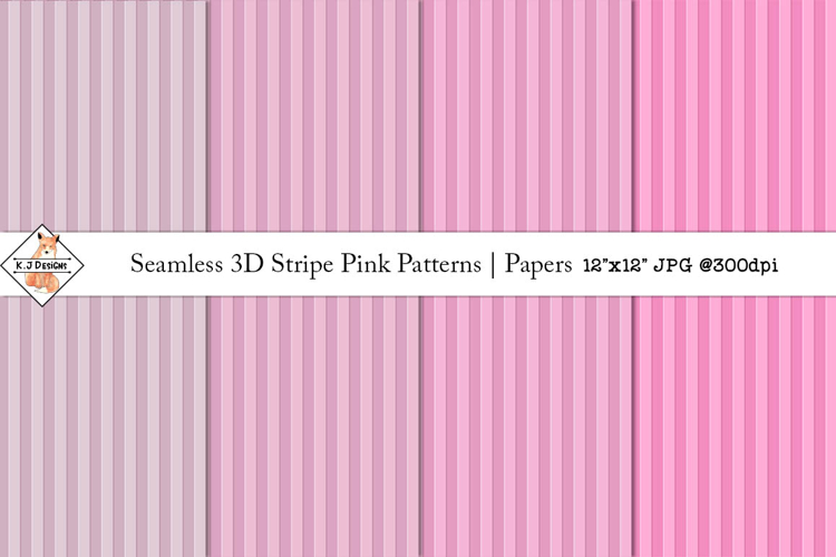 Seamless 3D Stripe Pink Patterns | Papers