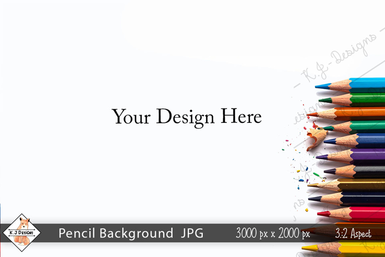 Colored Pencil Mockup Photo JPG | Background