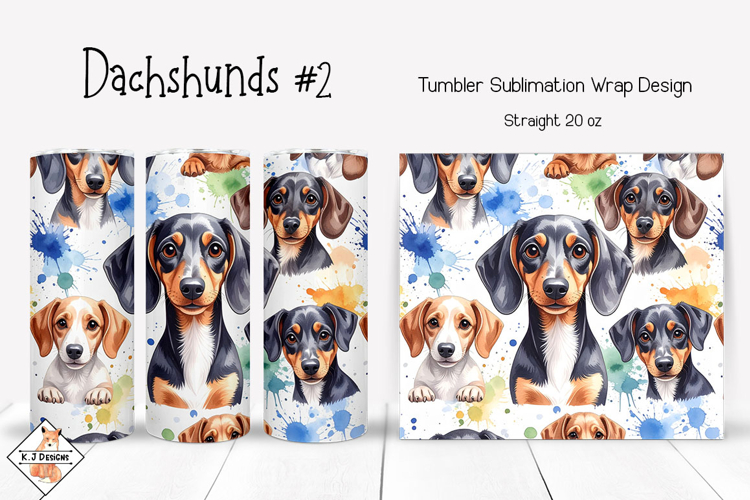 Dachshund Dogs #2 Sublimation Tumbler Wrap Design