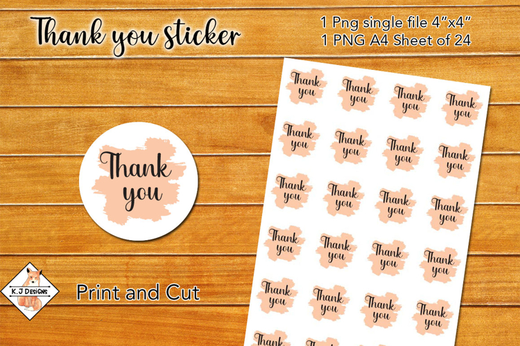 Thank you stickers & Sheet | Print and Cut