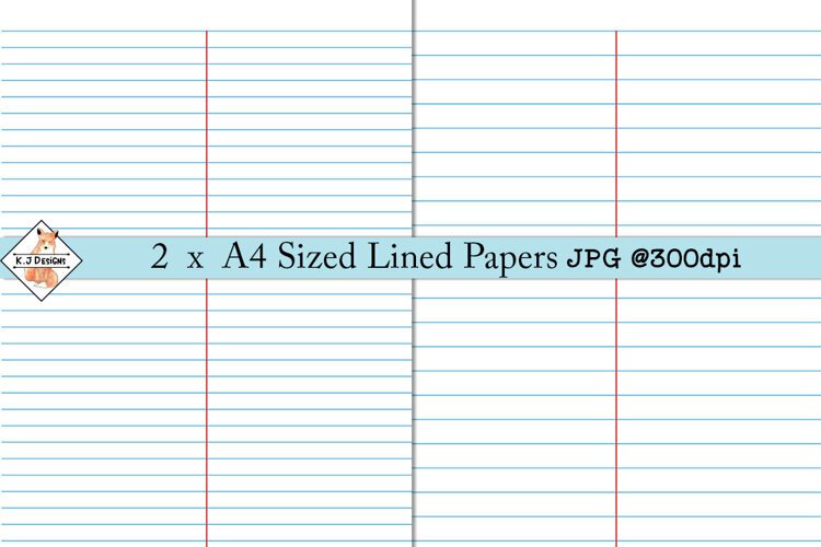 A4 Digital lined Paper Backgrounds example image 1