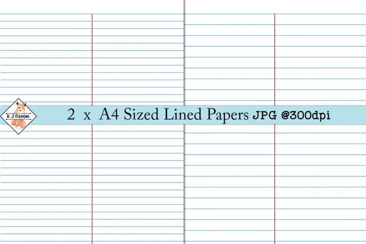 A4 Digital lined Paper Backgrounds