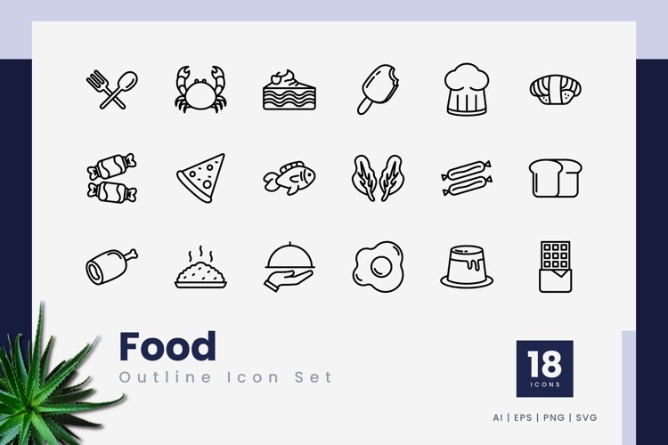 Food Outline Icon Set