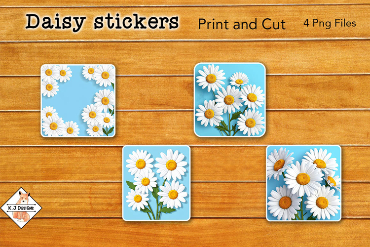 Daisy Stickers | Print and Cut