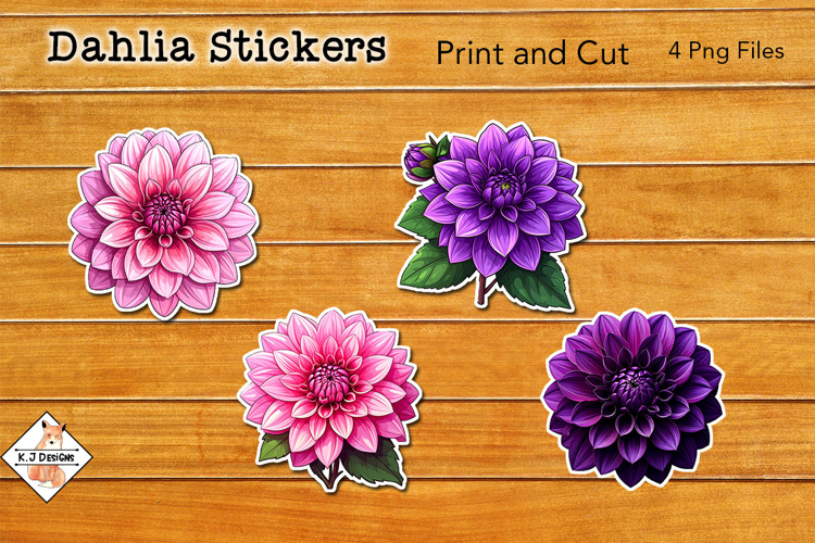 Dahlia Stickers | Print and Cut