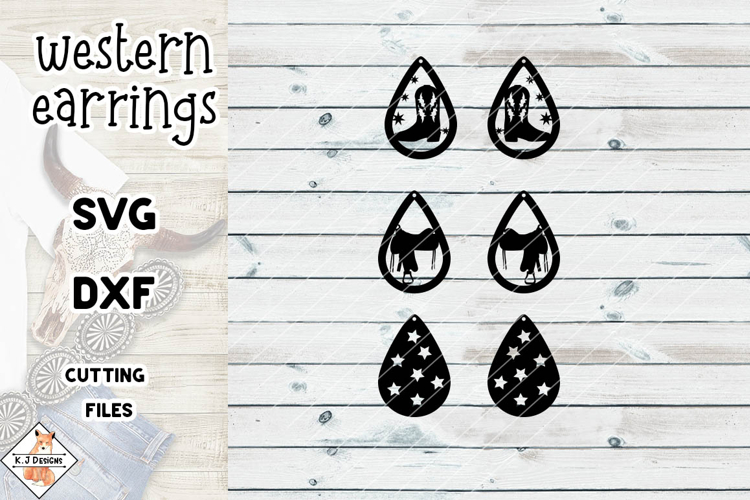 Western Earrings SVG