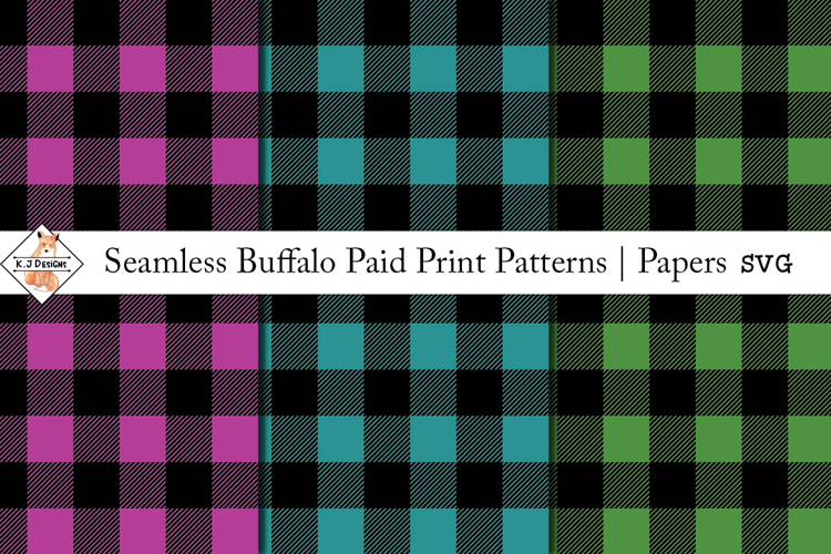 Seamless Buffalo Plaid Patterns SVG