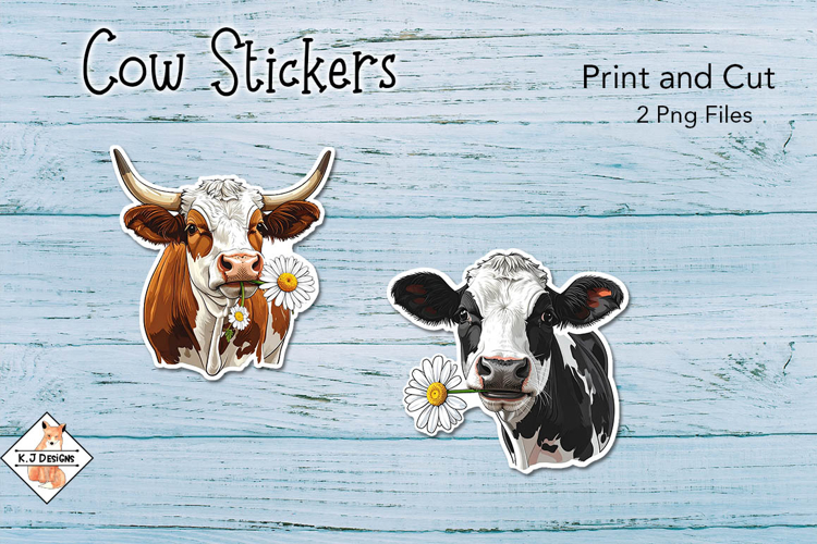 Cow Stickers | Print and Cut