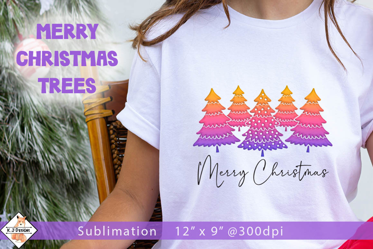 Merry Christmas Trees Sublimation