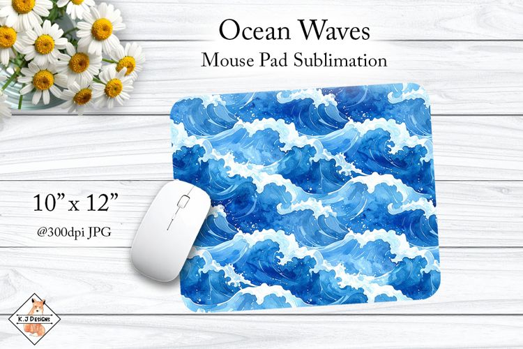Ocean Waves mouse pad sublimation design