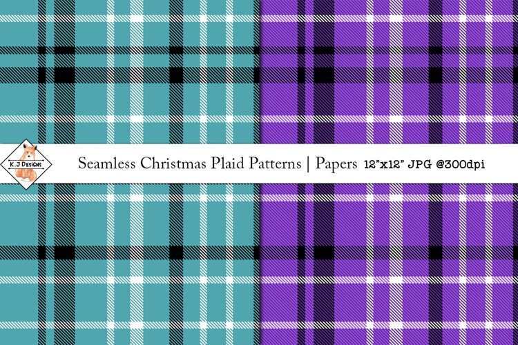 Seamless Christmas Plaid Papers | Patterns example image 1