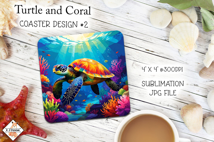 Turtle Coaster Design #2 Sublimation
