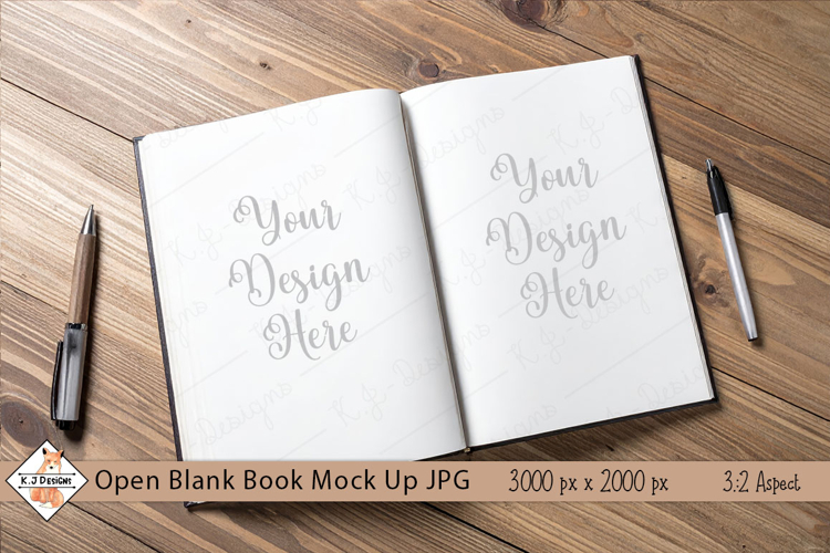 Open Blank Book Mock Up Photo JPG | Background