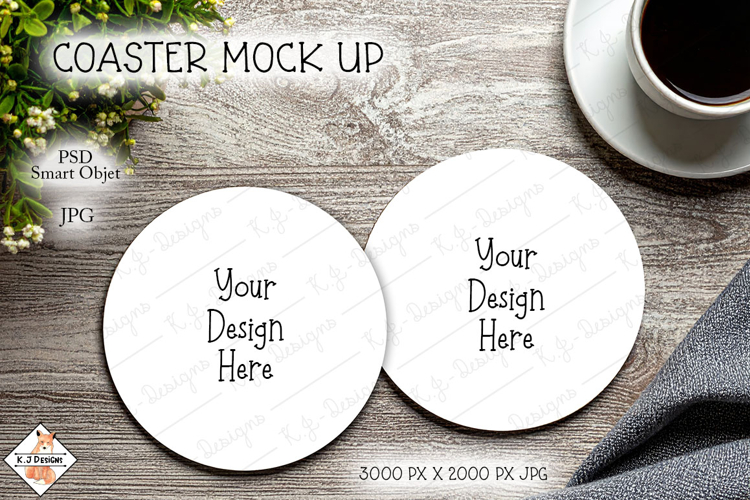 Round Coaster Mock Ups | PSD Smart Objects
