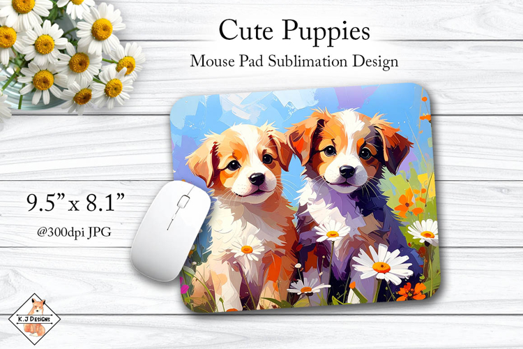 Cute Puppies mouse pad sublimation design